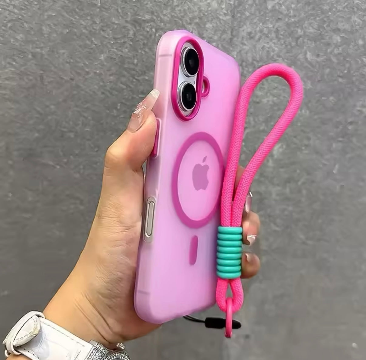 Funda TPU magnética con cordón para iPhone