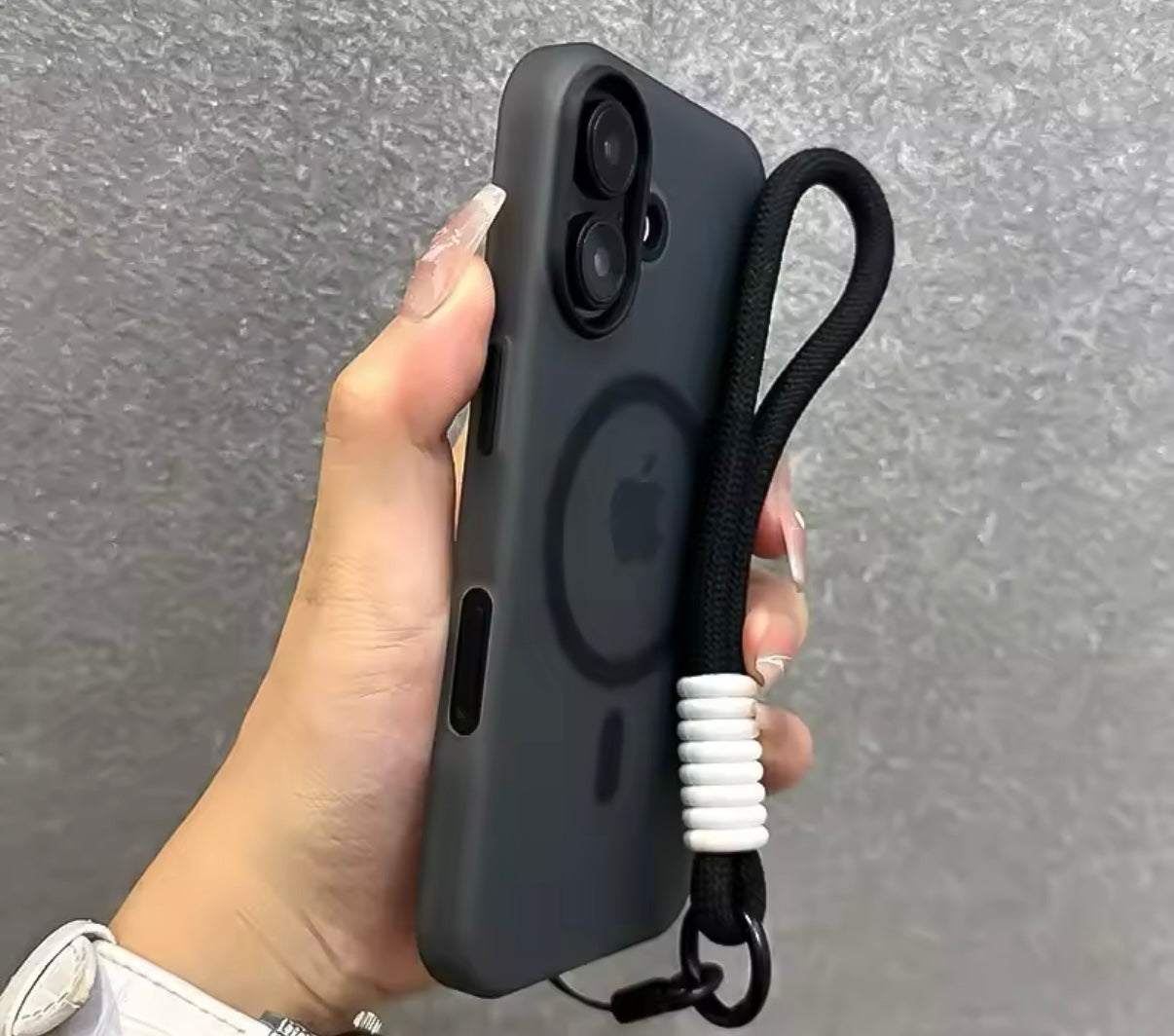 Funda TPU magnética con cordón para iPhone