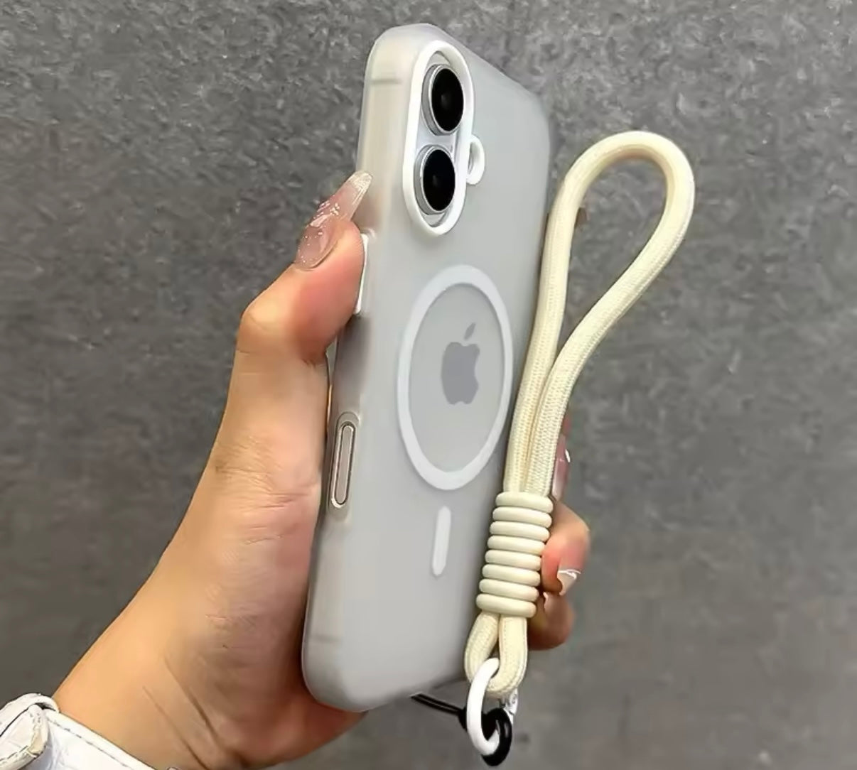 Funda TPU magnética con cordón para iPhone